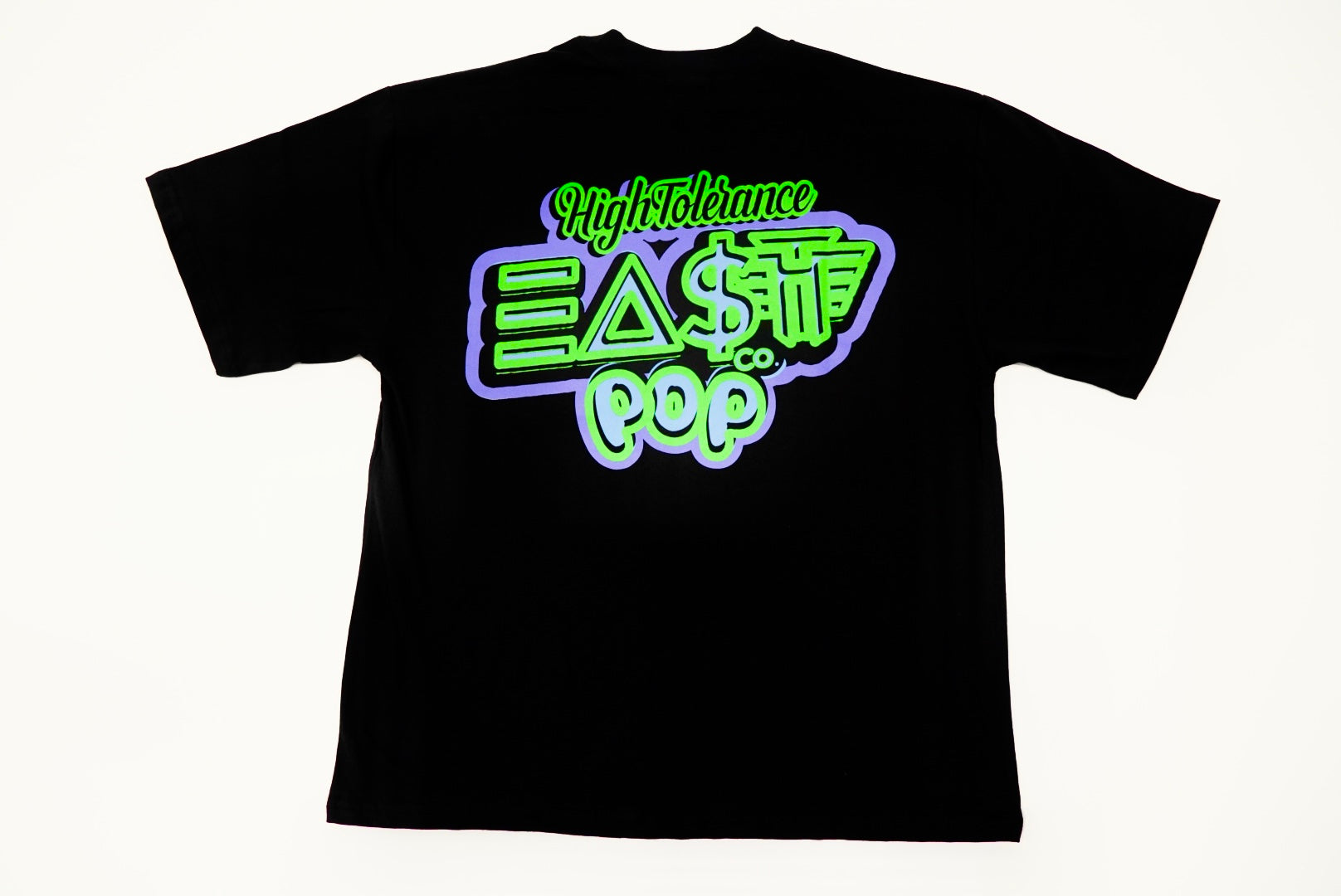 HIGH TOLERANCE X EAST CO POP - TEE - BLACK & LIME GREEN